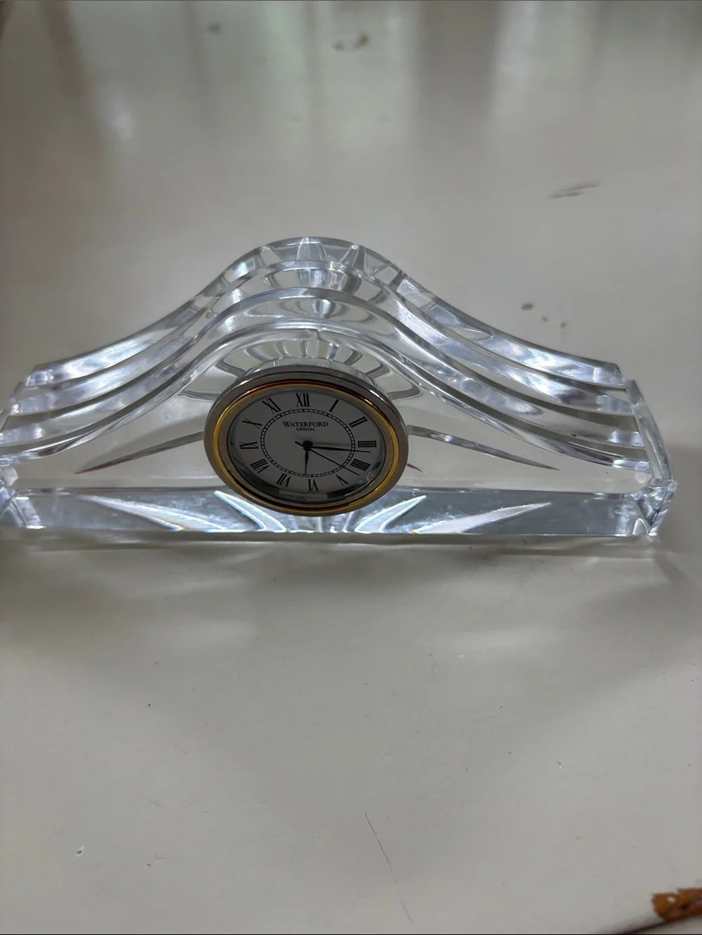 Waterford Crystal Mantel Clock - Clear and Gold Trim